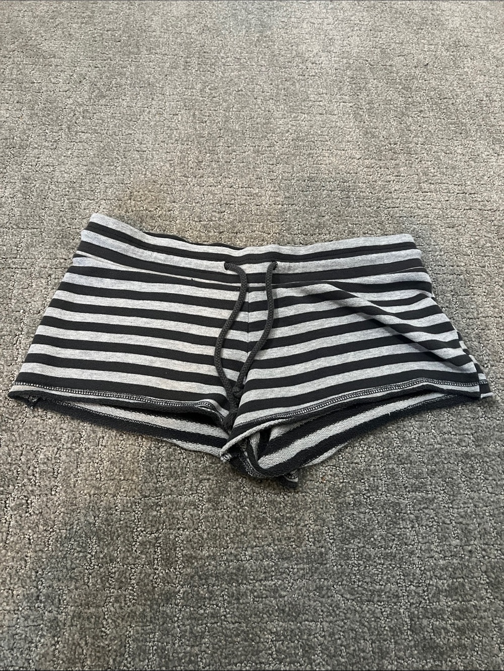Y2K striped lounge micro shorts with cute tie